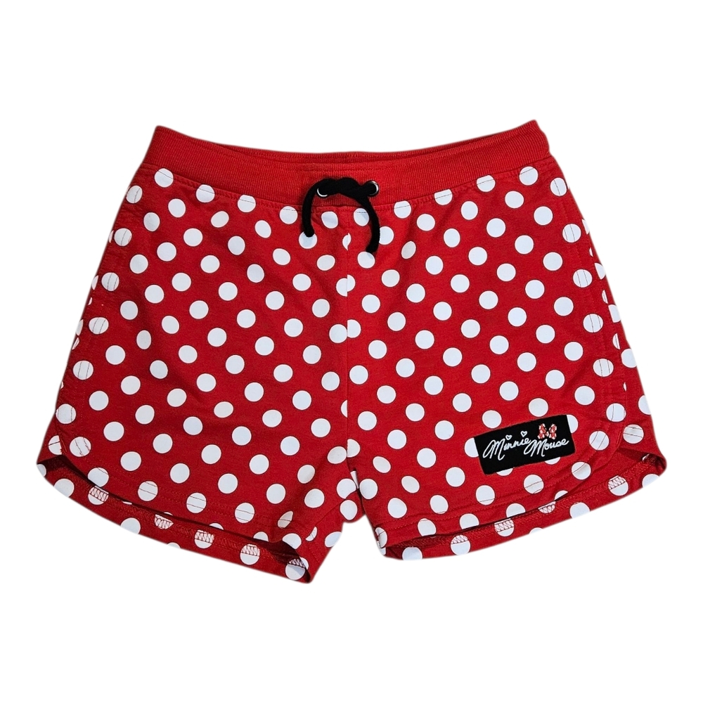 Disney Parks Girls Minnie Mouse Red Polka Dot Shorts Size Large Pull On